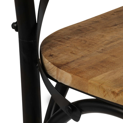 Swen Studio -  Cross Chairs 6 pcs Black Solid Mango Wood